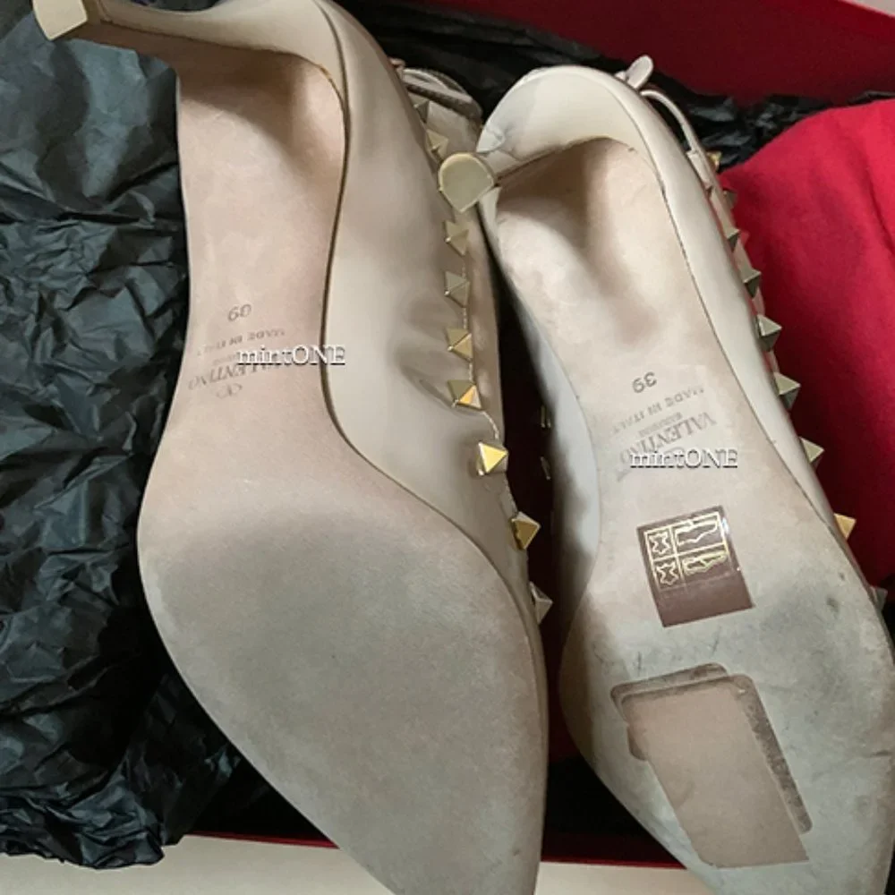 VALENTINO Suede And Patent Leather Rockstud Ankle Boots